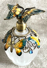 Frosted Glass Perfume Bottle with Faceted Crystal Ball Stopper — listing 5