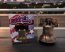 Liberty Bell Replica Souvenir in Display Case with Historical Plaque — listing 6