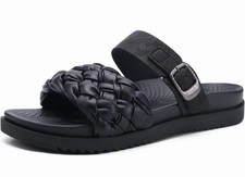 Kuailu Women's Braided Strap Flip Flop Sandals, Purple/Black — listing 2