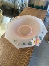 Pink Satin Depression Glass Console Bowl with Scalloped Flared Rim, circa 1930s — listing 3
