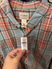 L.L.Bean Slim Fit 100% Cotton Plaid Flannel Shirt, Size M-Tall — listing 6