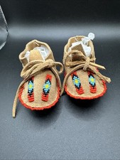 Baby Leather Moccasins with Football Print, Soft-Sole Crib Shoes — listing 2