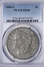 1884-S Morgan Silver Dollar, PCGS XF40 — listing 4