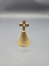 brass bell cross Vintage Brass Hand Bell with Religious Cross Motifs — listing 4