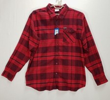 Columbia Sportswear Men's Flannel Shirt, Regular Fit, Size L, Blue/Brown Plaid