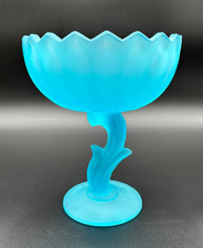 Indiana Glass Blue Lotus Blossom Footed Compote Candy Dish — listing 6