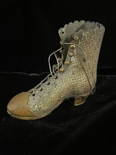 Antique Cast Bronze Figural Victorian High Button Boot Pincushion — listing 5