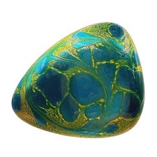 Handmade Enameled Copper Abstract Brooch/Cabochon with Metallic Luster Glaze — listing 2