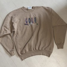 Vintage M&C Sport 'Old Golfers Never Die They Just Putter Out' Embroidered Crewneck Sweatshirt, Heather Gray, Medium — listing 3