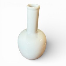 White Ceramic Bud Vase with Textured Pebble Pattern and Angled Rim — listing 6