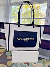 Karl Lagerfeld Paris Maybelle Tote Bag Pastel Rainbow Check — listing 2