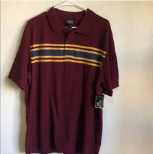 Junction West Men's Mercerized Cotton Textured Stripe Polo Shirt, Size XXL, Aqua/Teal — listing 4
