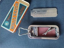Rolls Razor Vintage Self-Stropping Safety Razor Set with Greek Key Nickel Case, Strop & Hone