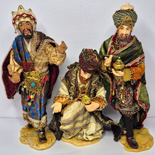 Framed Vintage Three Wise Men / Three Kings Christmas Card Print on Textured Paper, Gold-Foil Accented — listing 4