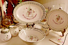 "We Can Build A Snowman" Christmas Stoneware Dinnerware Set - Snowman Motif with Green Spongeware Border — listing 2