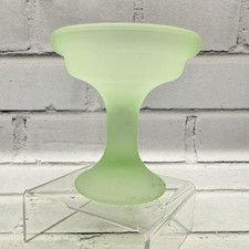 Vintage Green Glass Two-Piece Fairy Lamp with Ribbed Shade — listing 6