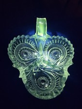 American Brilliant Period Cut Crystal Bowl with Hobstar and Fan Pattern, Sawtooth Rim, Clear — listing 2