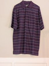 Greg Norman Play Dry Purple Striped Golf Polo Shirt, Men's XL