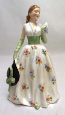 Royal Doulton 'Carolyn' HN 2974 Bone China Figurine, Seated Lady in Green Dress — listing 3