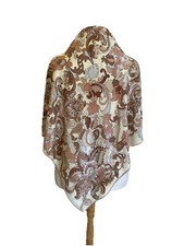 Oscar de la Renta Silk Scarf, Paisley Patchwork in Navy, Burgundy, Gold & Black