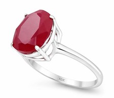 Men's 10K Gold Synthetic Ruby Emerald-Cut Ring (Band Cut) — listing 4