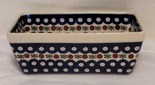 Polish Pottery Rectangular Loaf / Baking Dish in Peacock Pattern — listing 3
