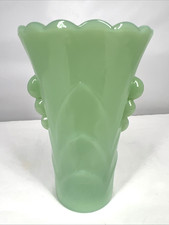 Anchor Hocking Vitrock White Milk Glass Trumpet Vase with Scroll Handles, 7.5" — listing 5