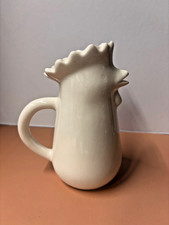 Hand-Painted Figural Rooster Creamer / Small Pitcher with Floral Motif
