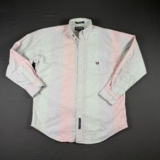 Vintage Chaps Ralph Lauren Tribal Batik Print Cotton Short-Sleeve Shirt, Size L