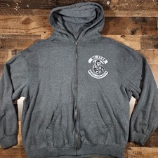 Black Y2K Grunge Zip-Up Hoodie with 'LA' Gothic Embroidery and Grommet Detailing — listing 5