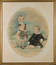Antique 1840 Watercolor Portrait of Gentleman in Birdseye Maple Frame — listing 6