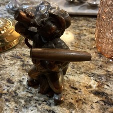 Vintage Figural Man Wing Corkscrew, Barman with Bald Head and Mustache, listing 6