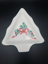 International China Company Christmas Holly & Ribbon Tree-Shaped Candy/Serving Dish — listing 5