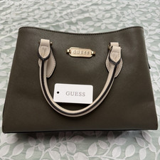 G by Guess Black Saffiano Leather Satchel Handbag with Turn-Lock G Charm — listing 3