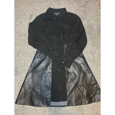 Gracia Olive Green Faux Leather Paperbag Waist Midi Skirt with Cargo Pockets, Size L — listing 3