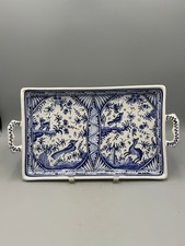 Portuguese Blue and White Hand-Painted Pitcher with Matching Fluted Bowl Portugal only, listing 2