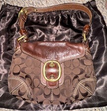 Coach Signature Jacquard Small Flap Shoulder Bag with Pink Buckle — listing 2