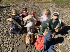 Porcelain Nativity Shepherd Boy Doll in Middle Eastern Costume — listing 4