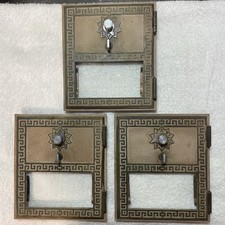 Antique Brass Post Office Box Door with Beveled Glass Window & Combination Dial, No. 254 — listing 6