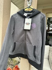 Harley-Davidson Women's Two-Tone Gray Hooded Pullover Sweatshirt, Big Moose Portland Maine Dealer — listing 5