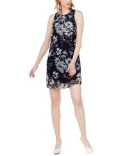 Maison Jules Sleeveless Chevron Zigzag Knit Shift Dress with Decorative Zippers, Size S — listing 3