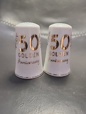 Vintage 50th Golden Anniversary Salt & Pepper Shakers H-735 Japan — listing 4