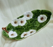 Italian Hand-Painted Terracotta Majolica Small Dishes, Set of 3 (Pear and Rose Patterns) — listing 3