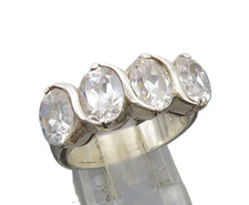 Antique Style Four-Stone Round Cut Ring in Yellow Gold-Tone Setting — listing 4