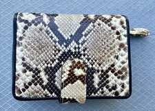 Vintage Genuine Python Snakeskin Trifold Clutch Wallet with Snap Closure