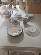 Vintage Hand-Painted Porcelain Miniature Tea Set with Floral Rose Decoration — listing 6