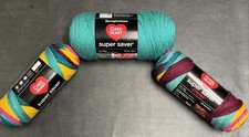 Mixed Lot Acrylic Yarn Skeins - Red Heart Super Saver Black & Navy (approx. 1 lb / 8 oz each) 13+ skeins — listing 6