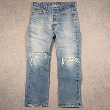 Vintage Levi's 501 Made in USA Stonewash Denim Jeans W28 L34 — listing 3