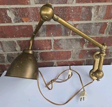 Mid-Century Modern Swing-Arm Floor Lamp with Walnut Stem, Brass Tulip Base and Milk Glass Diffuser — listing 5