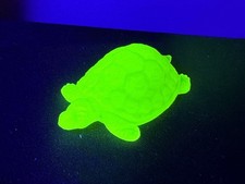 Vintage Green Satin Uranium Glass Covered Candy Dish / Compote with Steeple Finial, 4.5" Tall